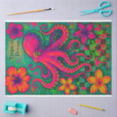 Tropische droom - Neon Octopus Decoupage Papier | (Craft)