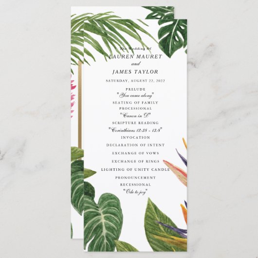 Tropische droom programmakaart (Voorkant / Achterkant)