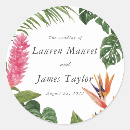 Tropische droom ronde sticker (Voorkant)