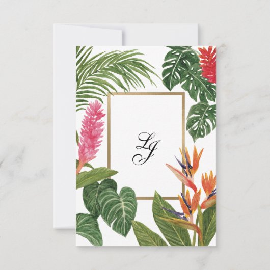 Tropische droom RSVP kaartje (Achterkant)