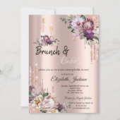 Tropische druppels drijven Roos Gold Brunch en bub Kaart (Voorkant)