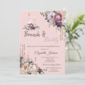 Tropische druppels droogt roze brunch en bubbelig kaart (Staand voorkant)