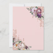 Tropische druppels droogt roze brunch en bubbelig kaart (Achterkant)