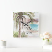 Tropische "dutje tijd" vierkante klok (Huis)