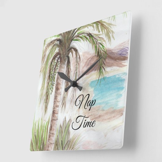 Tropische "dutje tijd" vierkante klok (Hoek)