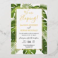 Tropische edische receptie Gold-uitnodiging