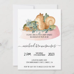 Tropische Eekhoorn Baby Shower Kaart