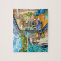 Tropische eiland boot puzzel