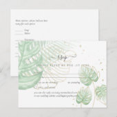 Tropische eiland palmbladeren strand bruiloft briefkaart (Voorkant / Achterkant)