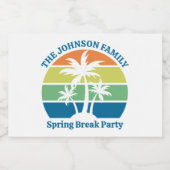  Tropische Eiland Palmbomen Party Mini Sparkling Wijnetiket (Enkel label)