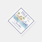 Tropische Eiland Palmboom Bestemming Meisjesuitgan Servet (Hoek)