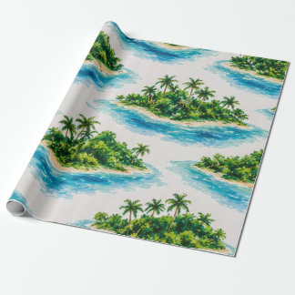 Tropische Eiland Palmboom Cadeaupapier