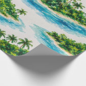 Tropische Eiland Palmboom Cadeaupapier (Hoek)