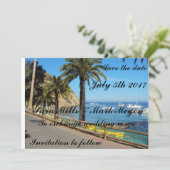Tropische eiland thema trouwkaart kaart (Staand voorkant)