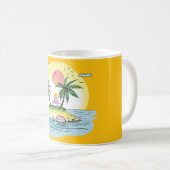 Tropische Eiland Zonsondergang Drinkglas Koffiemok (Voorkant rechts)