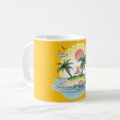 Tropische Eiland Zonsondergang Drinkglas Koffiemok (Voorkant links)