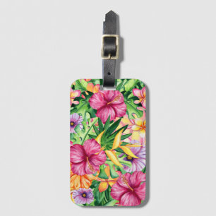 Tropische eilandbestemming Hawaïaanse bloemen chic Bagagelabel