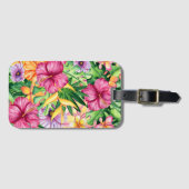Tropische eilandbestemming Hawaïaanse bloemen chic Bagagelabel (Voorkant (horizontaal))