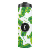 Tropische eilandbladeren | Monogram Thermosbeker (Voorkant)
