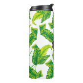Tropische eilandbladeren | Monogram Thermosbeker (Gedraaid links)