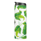 Tropische eilandbladeren | Monogram Thermosbeker (Geroteerd rechts)