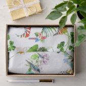 Tropische eilandbloemen en vogels tissuepapier (Geschenk)