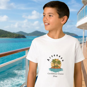 Tropische eilandcruise Orange Personaliseer T-shirt