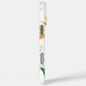 Tropische eilanden Floral Monogram Script Gold Whi Case-Mate iPhone Case (Achterkant / Rechts)