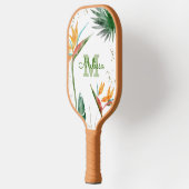 Tropische eilanden Floral Monogram Script White Go Pickleball Paddle (Links)