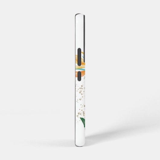 Tropische eilanden Floral Monogram Script White Go Samsung Galaxy Hoesje (Rechterkant)