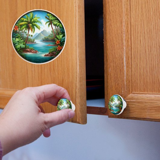 Tropische eilanden keramische knop