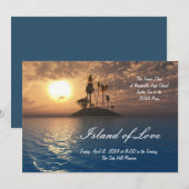 Tropische eilanden Palm Prom-uitnodiging Kaart (Voorkant / Achterkant)