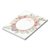 Tropische eilanden Pastel Floral, gepersonaliseerd Notitieblok (Linkerzijde)