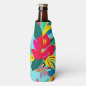 Tropische eilandengroep Colorful Flowers Cooler (Fles Voorkant)