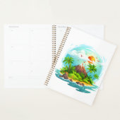 Tropische eilandillustratie met Uitzicht van de oc Planner (Display)