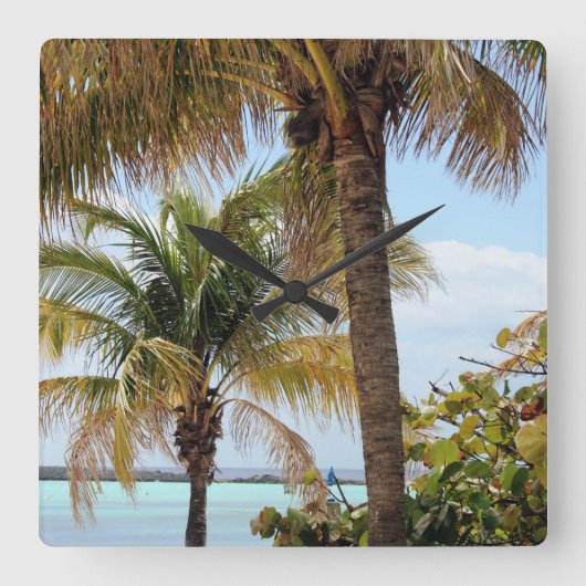 Tropische eilandklok vierkante klok (Voorkant)