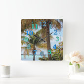 Tropische eilandklok vierkante klok (Huis)