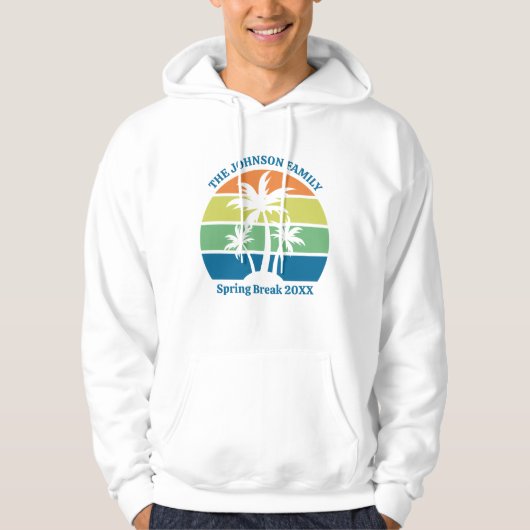  tropische eilandreis Palmbomen Hoodie (Voorkant)