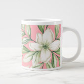 Tropische eilandroze, Blush, Green Floral Grote Koffiekop (Rechts)