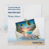 Tropische eilandscène in envelop briefkaart (Voorkant / Achterkant)