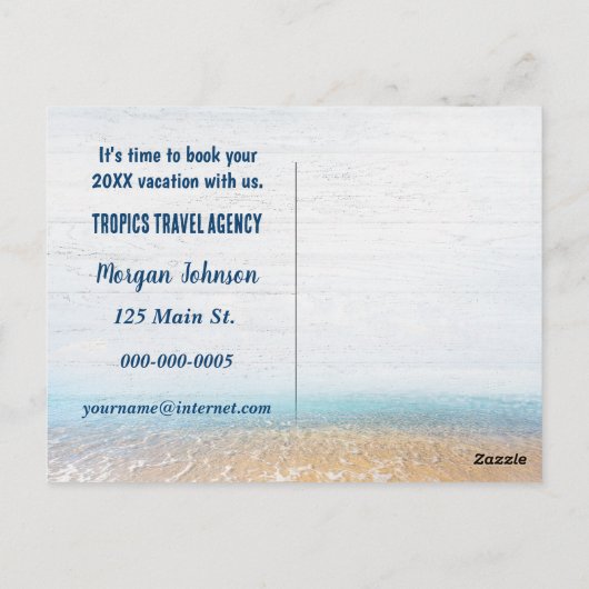 Tropische eilandscène in envelop briefkaart (Achterkant)