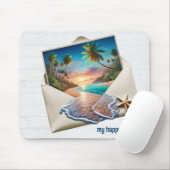 Tropische eilandscène in envelop muismat (Met muis)