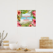 Tropische eilandstrand Welkom in het Paradijs Poster (Keuken)