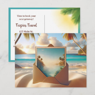 Tropische eilandvakantie briefkaart
