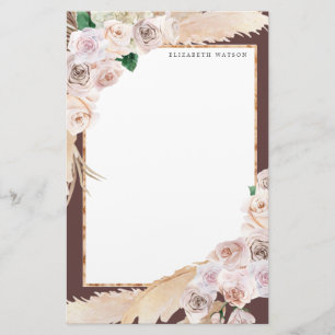 tropische elegant floral Monogram Briefpapier