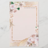 tropische elegant floral Monogram Briefpapier (Voorkant)