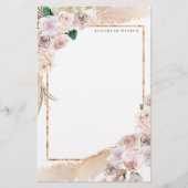 tropische elegant floral Monogram Briefpapier (Voorkant)