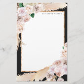 tropische elegant floral Monogram Briefpapier (Voorkant)