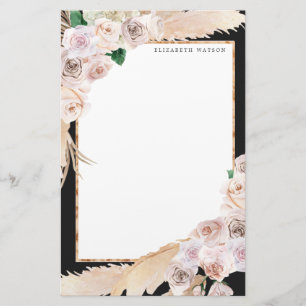 tropische elegant floral Monogram Briefpapier