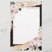 tropische elegant floral Monogram Briefpapier (Voorkant)